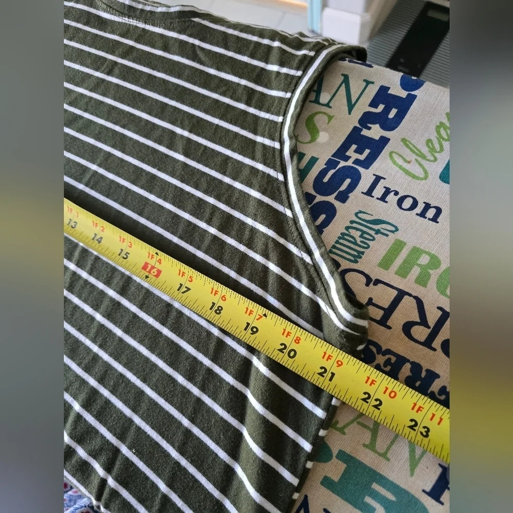 Sonoma Green and White Striped Sleeveless Dress Size XL
